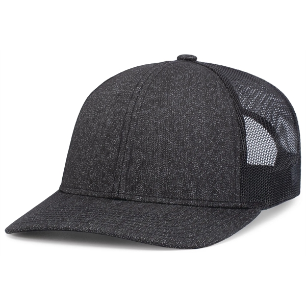 Melange Heather Low-Profile Trucker with adjustable snapback closure.... from ASI 37461 Augusta Sportswear / Pacific Headwear