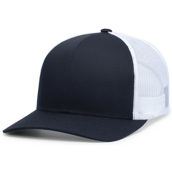 The Eco Trucker Snapback Cap combines sustainable materials with classic style.... from ASI 37461 Augusta Sportswear / Pacific Headwear