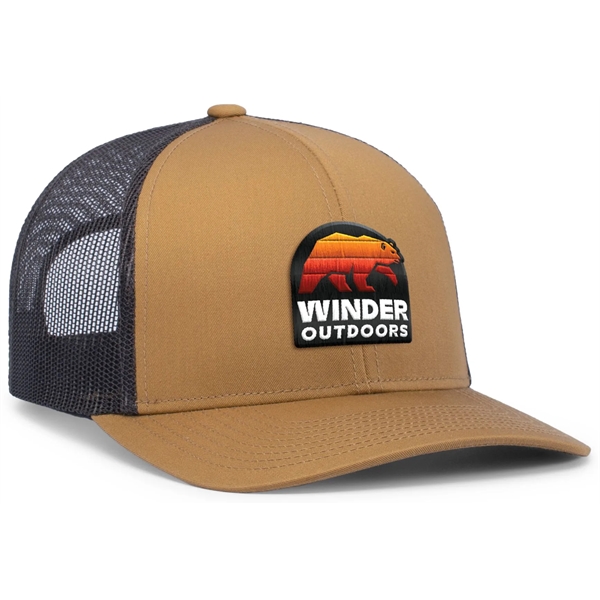 The Eco Trucker Snapback Cap combines sustainable materials with classic style.... from ASI 37461 Augusta Sportswear / Pacific Headwear