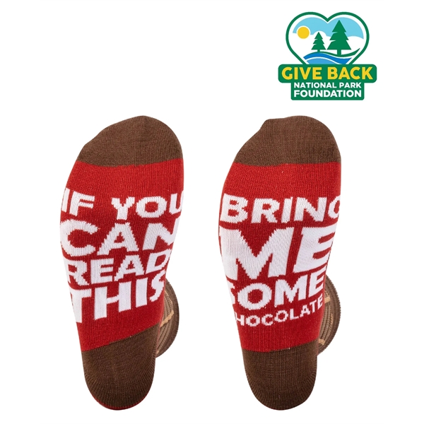 Dress socks feature chocolate bar design with "If You Can Read... from ASI 44900 NC Custom (CI/Lanco) / ACE USA