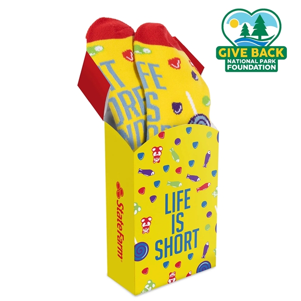 ACE Candy Themed Socks in Flip Top Box... from ASI 44900 NC Custom (CI/Lanco) / ACE USA