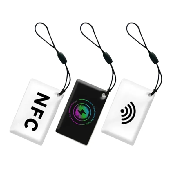 Waterproof epoxy smart NFC card with keychain with full color imprint... from ASI 37218 Athena Promo (tm)