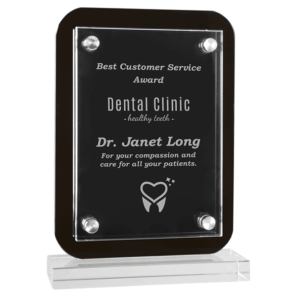 Floating Glass Standup Plaque... from ASI 92531 Unique Custom Products / UCP