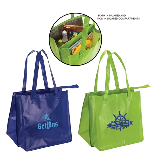 11.5" x 13.5" x 13.5" dual tote bag with insulated and... from ASI 67866 Logomark/Valumark / Valumark™