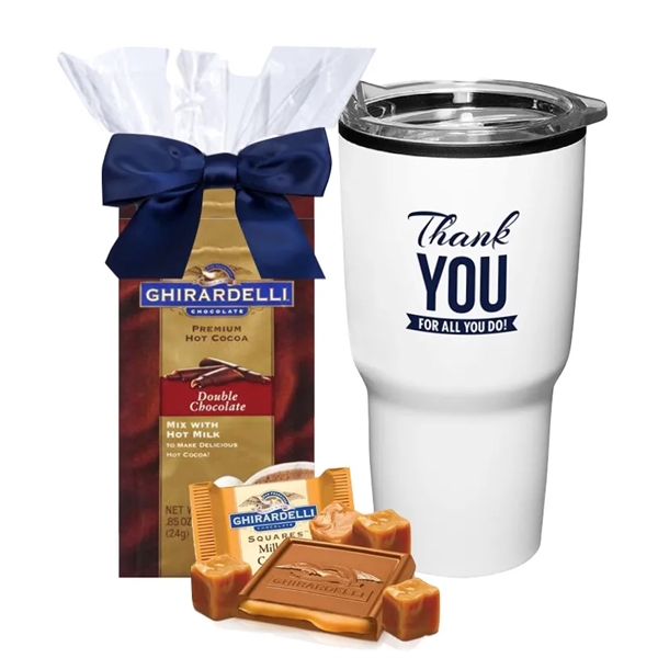 Stainless Tumbler with  Ghirardelli Cocoa and Chocolate.... from ASI 89971 Stuff A Mug