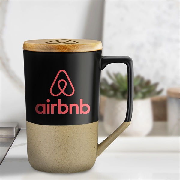 15 oz. two-tone ceramic mug with ergonomic handle, glazed top exterior... from ASI 90807 Tekweld