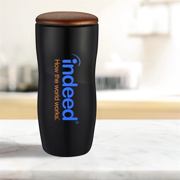 12 oz. double wall ceramic tumbler with wooden lid.... from ASI 90807 Tekweld
