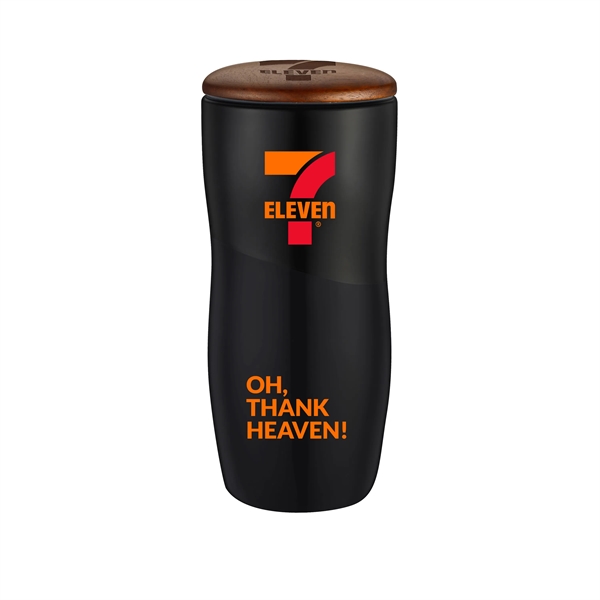 12 oz. double wall ceramic tumbler with wooden lid.... from ASI 90807 Tekweld