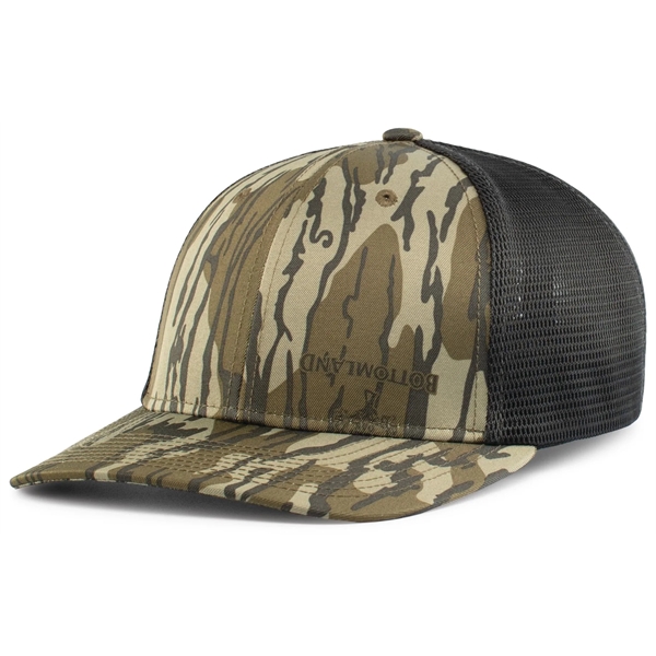 Mossy Oak® Low Profile Trucker PacFlex Cap with pro-stitched finish.... from ASI 37461 Augusta Sportswear / Pacific Headwear