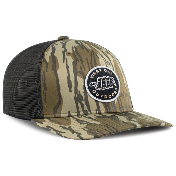 Mossy Oak® Low Profile Trucker PacFlex Cap with pro-stitched finish.... from ASI 37461 Augusta Sportswear / Pacific Headwear