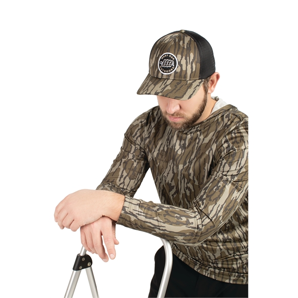 Mossy Oak® Low Profile Trucker PacFlex Cap with pro-stitched finish.... from ASI 37461 Augusta Sportswear / Pacific Headwear