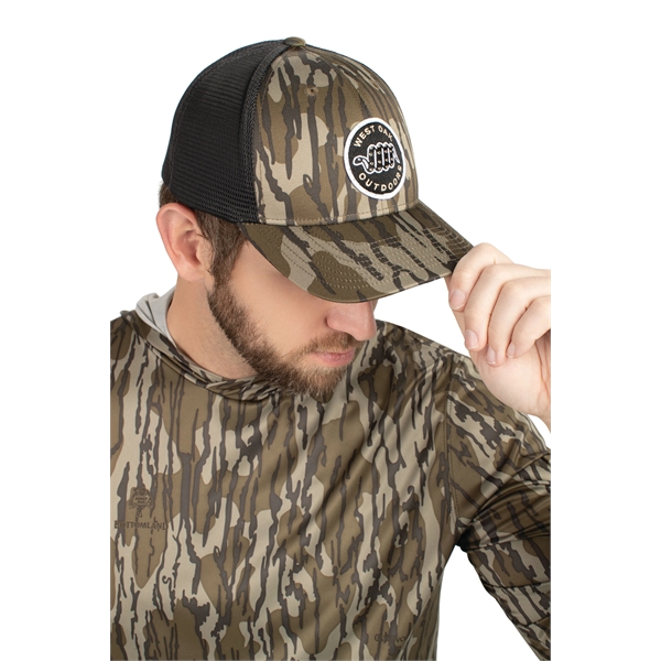 Mossy Oak® Low Profile Trucker PacFlex Cap with pro-stitched finish.... from ASI 37461 Augusta Sportswear / Pacific Headwear