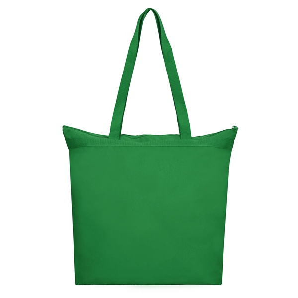 18" x 16" x 4.5" polyester zippered fashion tote bag with... from ASI 37980 Bagworld