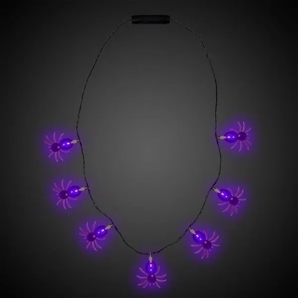 34" spider necklace with seven spider charms with LEDs, three light... from ASI 42016 Brighter Promotions Inc