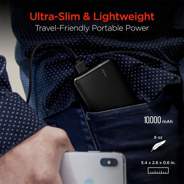 This 10,000 mAh power bank features the latest fast charging technologies... from ASI 61005 Hirsch Gift Inc