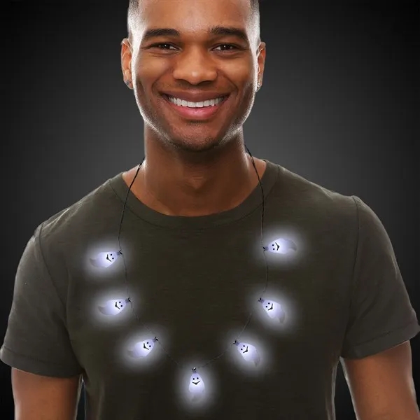 34" novelty Halloween necklace with seven LED ghosts with three flash... from ASI 42016 Brighter Promotions Inc