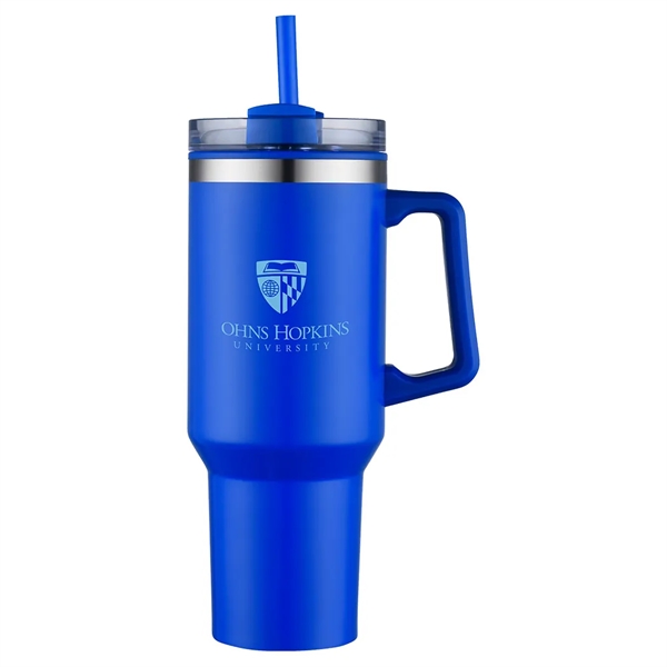 40 oz Plastic-Lined Straw Travel Mug... from ASI 31517 Admart Products