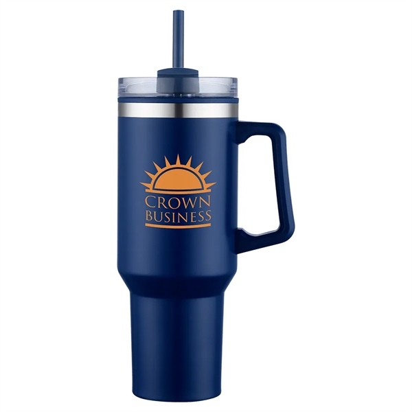 40 oz Plastic-Lined Straw Travel Mug... from ASI 31517 Admart Products