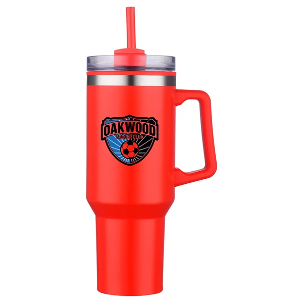 40 oz Plastic-Lined Straw Travel Mug... from ASI 31517 Admart Products