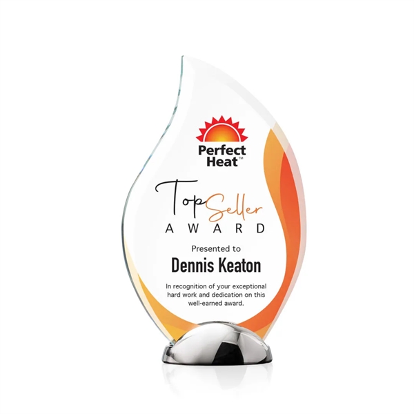 The Starfire Crystal Neskita Flame VividPrint™ Award features beautiful framing bevels... from ASI 84592 St Regis Group / St Regis