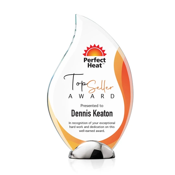 The Starfire Crystal Neskita Flame VividPrint™ Award features beautiful framing bevels... from ASI 84592 St Regis Group / St Regis