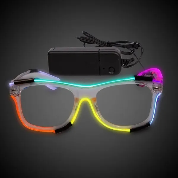 Multi-colored novelty light up AA battery operated novelty eyeglasses.... from ASI 42016 Brighter Promotions Inc
