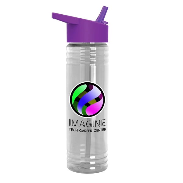 New Slim Cylinder Design 24 oz. Transparent Water Bottles with Flip... from ASI 55990 Garyline