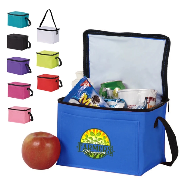 Six-can capacity cooler bag with PEVA lining, zipper closure and carrying... from ASI 37980 Bagworld