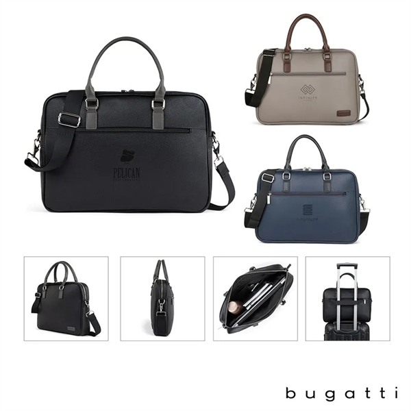 Bugatti Contrast Collection Briefcase... from ASI 67866 Logomark/Valumark