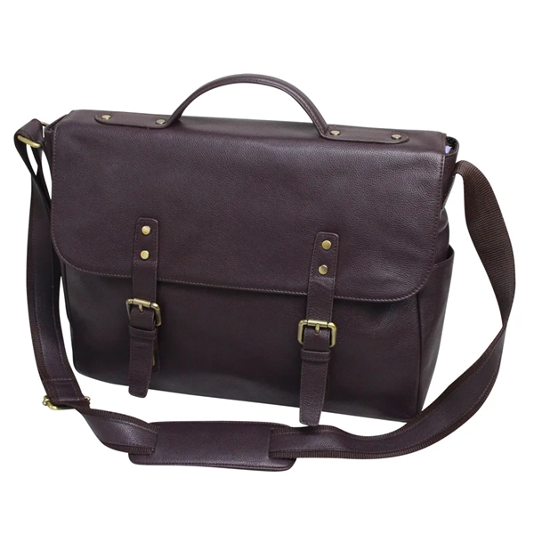 Made of supple full grain napa leather. This flap over messenger... from ASI 79384 Preferred Nation Inc