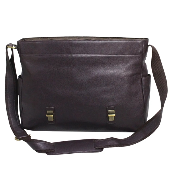 Made of supple full grain napa leather. This flap over messenger... from ASI 79384 Preferred Nation Inc