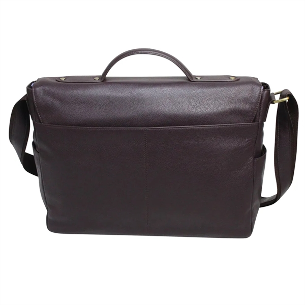 Made of supple full grain napa leather. This flap over messenger... from ASI 79384 Preferred Nation Inc