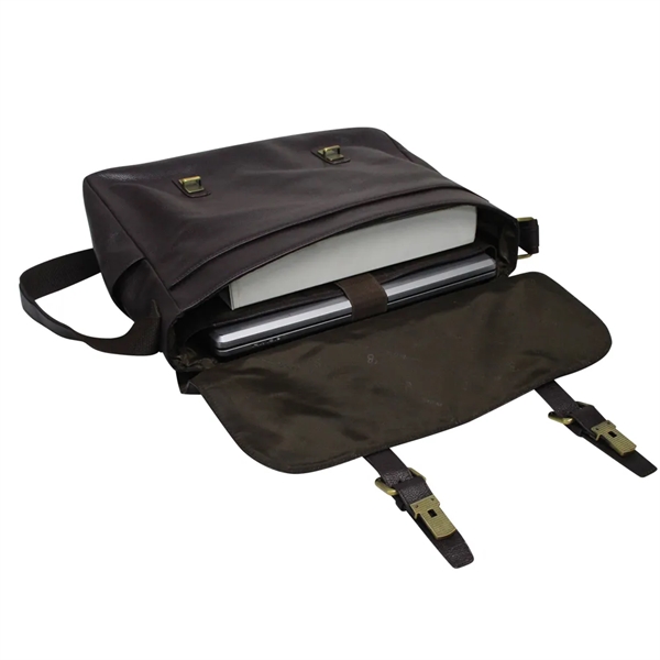 Made of supple full grain napa leather. This flap over messenger... from ASI 79384 Preferred Nation Inc