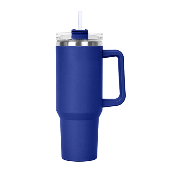 40 OZ. S/S Travel Mug with Handle & Straw... from ASI 41511 Brainchild USA Inc / BrainChild Gift Club