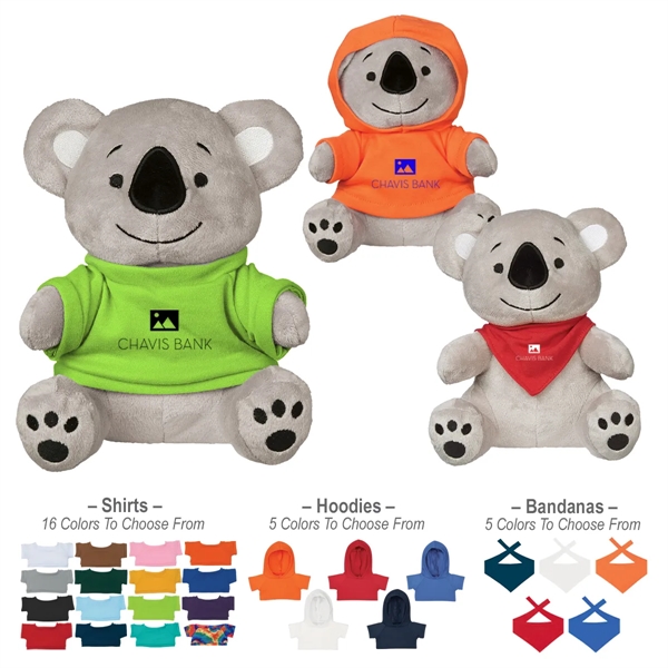 Koko Koala stuffed animal measuring 8 1/2" with 14 shirt colors... from ASI 61125 Hit Promotional Products / Hit®