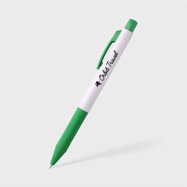 The Rubiks Gel is a matte white barreled pen with colored... from ASI 61966 HPG / Hub Pen