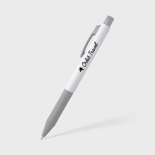 The Rubiks Gel is a matte white barreled pen with colored... from ASI 61966 HPG / Hub Pen