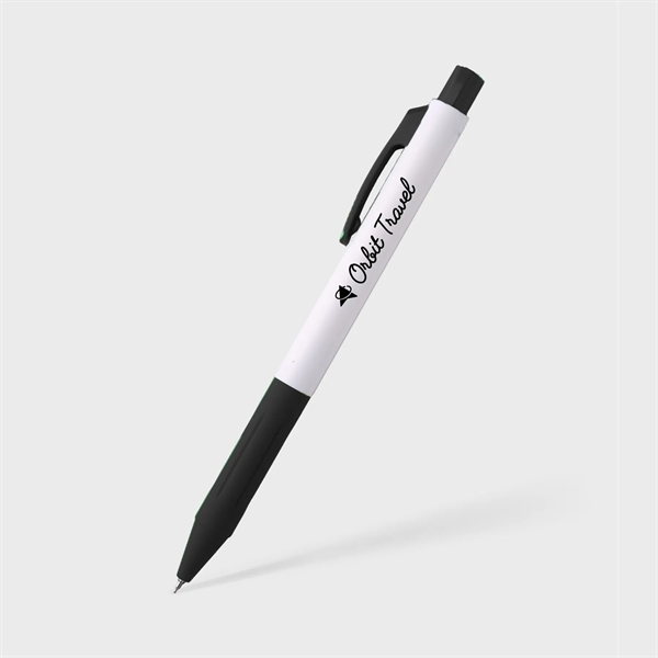 The Rubiks Gel is a matte white barreled pen with colored... from ASI 61966 HPG / Hub Pen