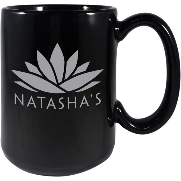 USA-made ceramic mug with screen-printed logo. Two-side print. Great for restaurants... from ASI 61966 HPG / Best Promotions USA
