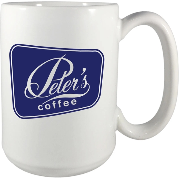USA-made ceramic mug with screen-printed logo. Two-side print. Great for restaurants... from ASI 61966 HPG / Best Promotions USA