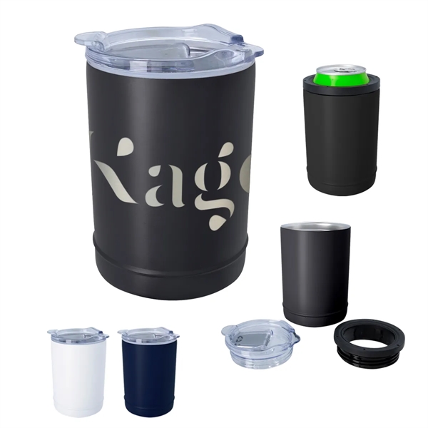 Stainless steel copper insulated 2-in-1 can cooler and tumbler with lid.... from ASI 61125 Hit Promotional Products / Hit®