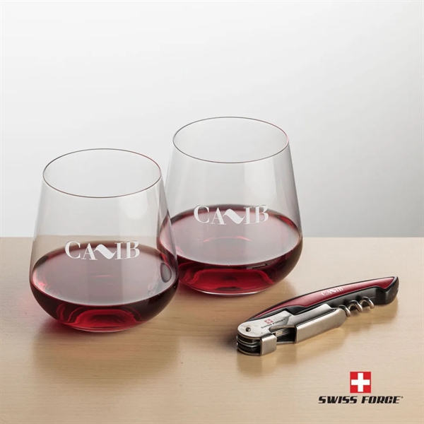 Giftset includes 2 Howden Stemless wine glasses and Swiss Force® Impressive... from ASI 84592 St Regis Group