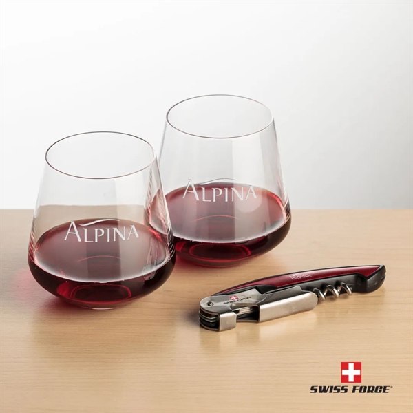 Giftset includes 2 Cannes stemless wine glasses and Swiss Force® Impressive... from ASI 84592 St Regis Group