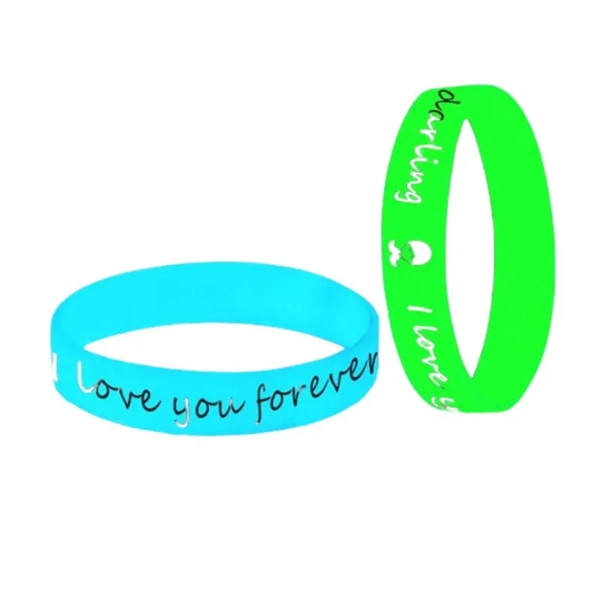 4/5 inch Glow In The Dark Silicone Wristband plus 1 color... from ASI 37218 Athena Promo (tm)