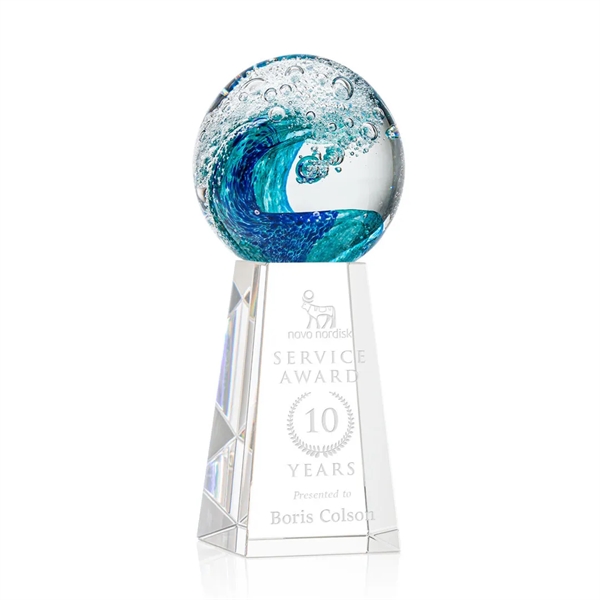 The magnificent Surfside Art Glass award features a beautiful crashing blue... from ASI 84592 St Regis Group / St Regis