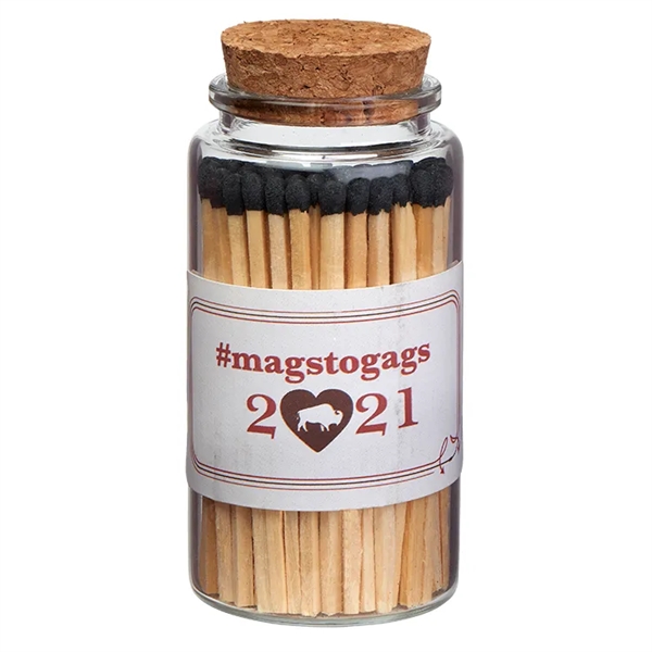 Aglow, Glass Match Stick Jar - w/ Full Color Label -... from ASI 31490 Admatch Corporation