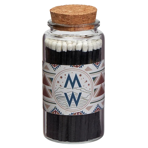 Aglow, Glass Match Stick Jar - w/ Full Color Label -... from ASI 31490 Admatch Corporation