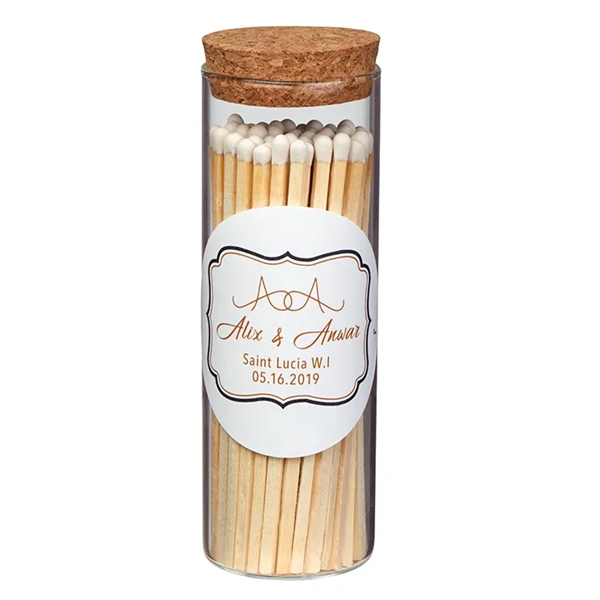 Alight, Glass Match Stick Jar - w/ Full Color Label -... from ASI 31490 Admatch Corporation