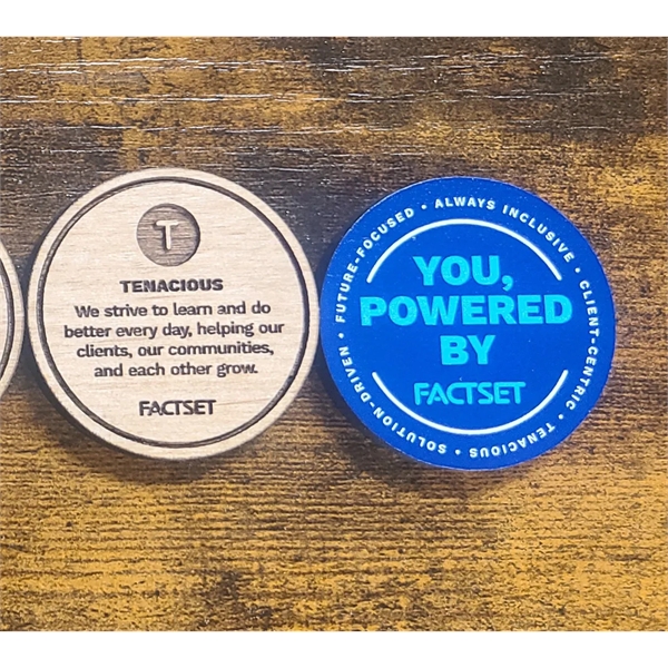 Hardwood Coins... from ASI 92531 Unique Custom Products / UCP