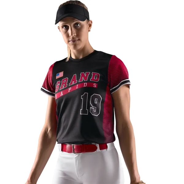 Sublimated Neck Trim On Crew Neck, Jersey Is Self-Material, Set-In Sleeves.... from ASI 37461 Augusta Sportswear